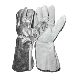 guante aluminizado con palma de carnaza de 33 cm